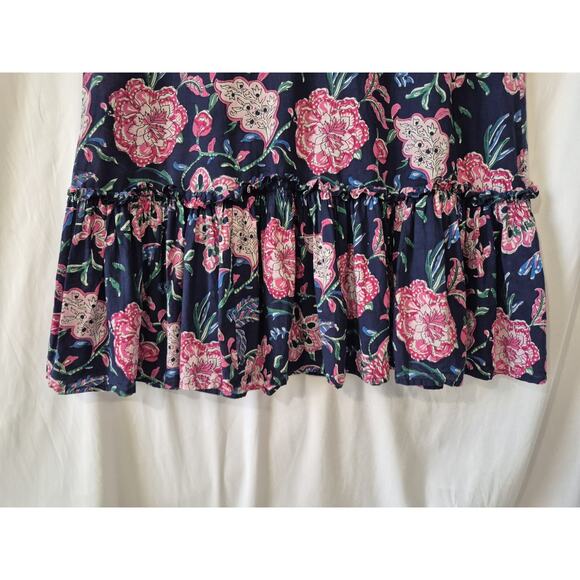 Fitzroy & Willa Womens Purple Blue Floral Flutter Sleeve Maxi Dress Small - Picture 2 of 7